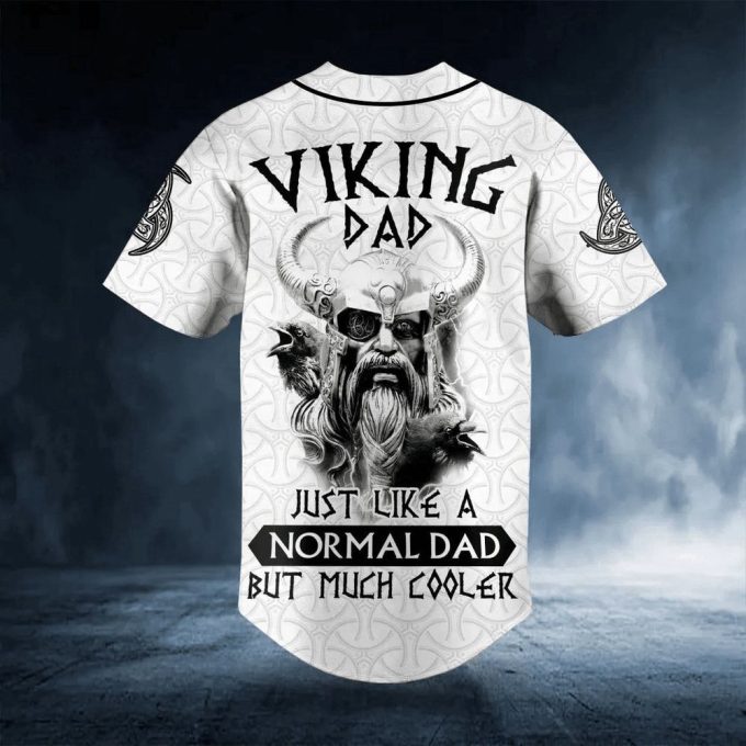 Viking Dad Just Like A Normal Dad But Much Cooler Custom Baseball Jersey For Men Women, Skull Lovers Gift 2