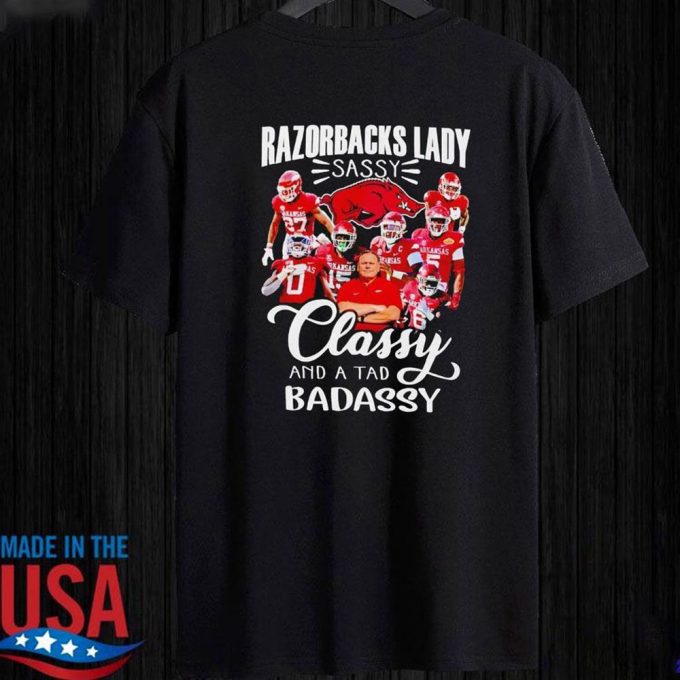 Official Razorbacks Lady Sassy Classy And A Tad Badass T-Shirt Ladies Tee For Men And Women Gift For Men Women 8