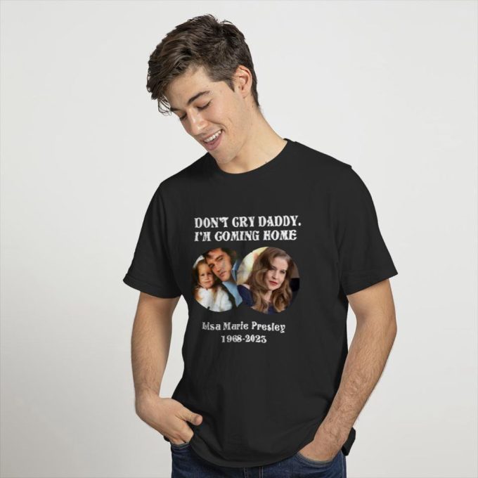 In Memory Of Lisa Marie Presley Shirt, Elvis Presley And His Daughter T-Shirt 2