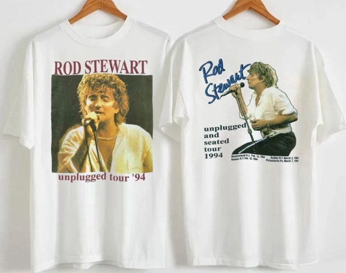 1994 Rod Stewart Unplugged And Seated Tour T-Shirt, Rod Stewart Unplugged Tour '94 T-Shirt 5