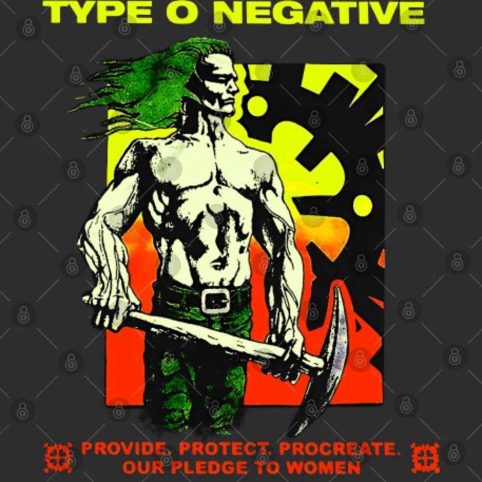 1995 Type O Negative Pledge To Women Casket Crew T-Shirt 3