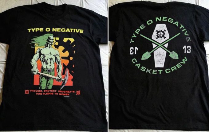 1995 Type O Negative Pledge To Women Casket Crew T-Shirt 5