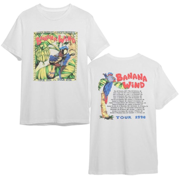 Vintage 1996 Jimmy Buffett Banana Wind &Amp; Parrot Tour T-Shirt 5