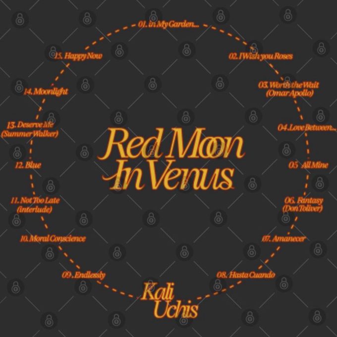 2 Sided Red Moon In Venus Album Shirt, Kali Uchis Red Moon In Venus Vintagegift For Men And Women 3