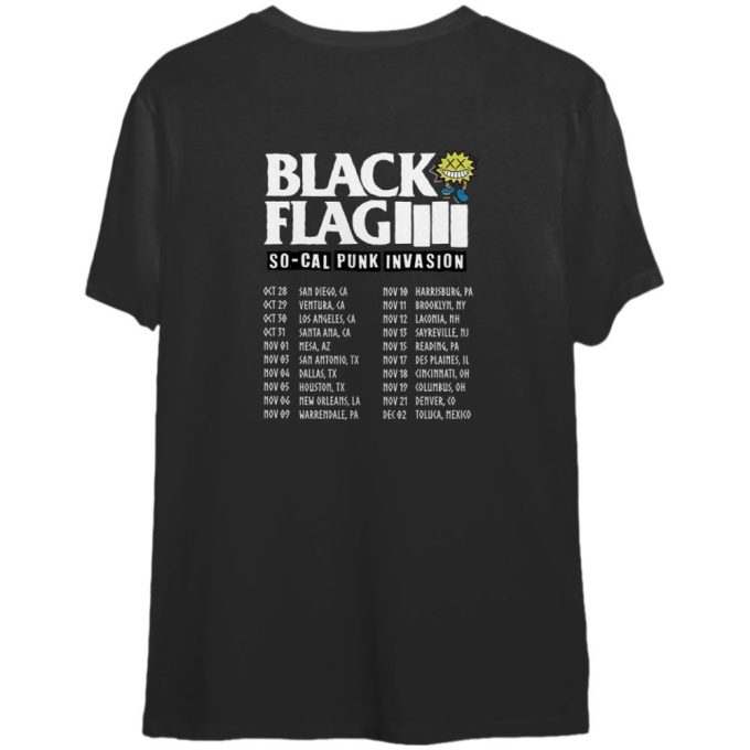 2022 Black Flag The So-Cal Punk Invasion Tour T-Shirt 2