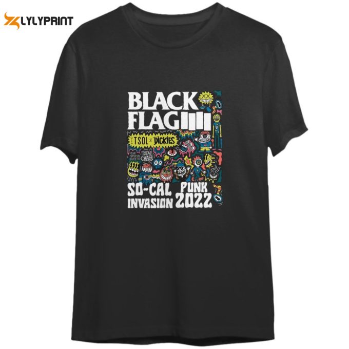 2022 Black Flag The So-Cal Punk Invasion Tour T-Shirt 1