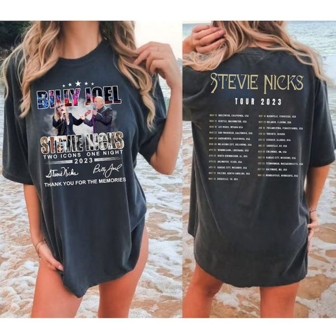 2023 Billy Joel Stevie Nick Two Icons One Night Shirt 4