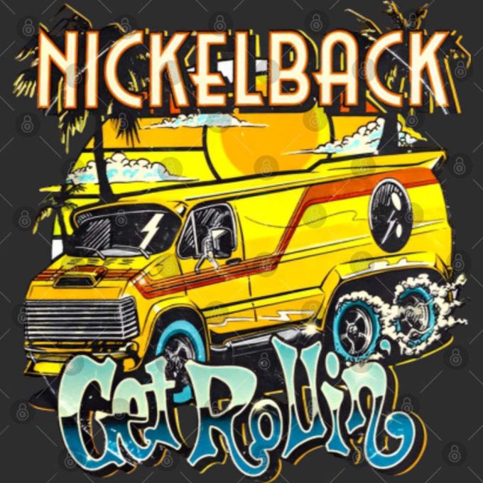 2023 Nickelback Band Concert Shirt, Nickelback Get Rollin' Tour 2023 Shirt 3