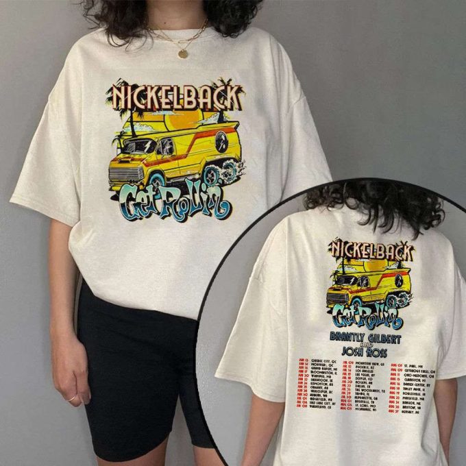 2023 Nickelback Band Concert Shirt, Nickelback Get Rollin' Tour 2023 Shirt 5