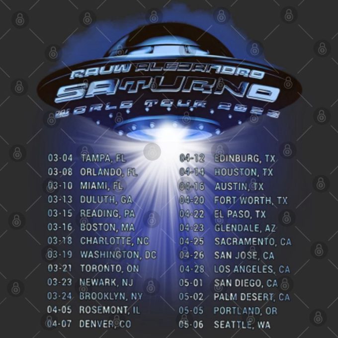 2023 Saturno Tour Rauw Alejandro Shirt - Official Rauw Alejandro Concert Merch 4