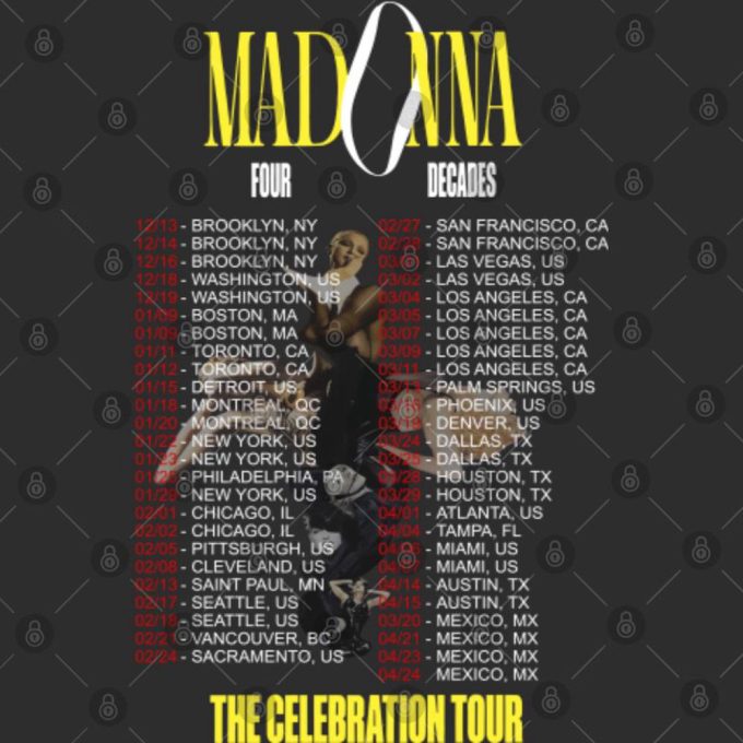 2024 Madonna The Celebration Tour T-Shirt, Madonna 90S Vintage Shirt 4