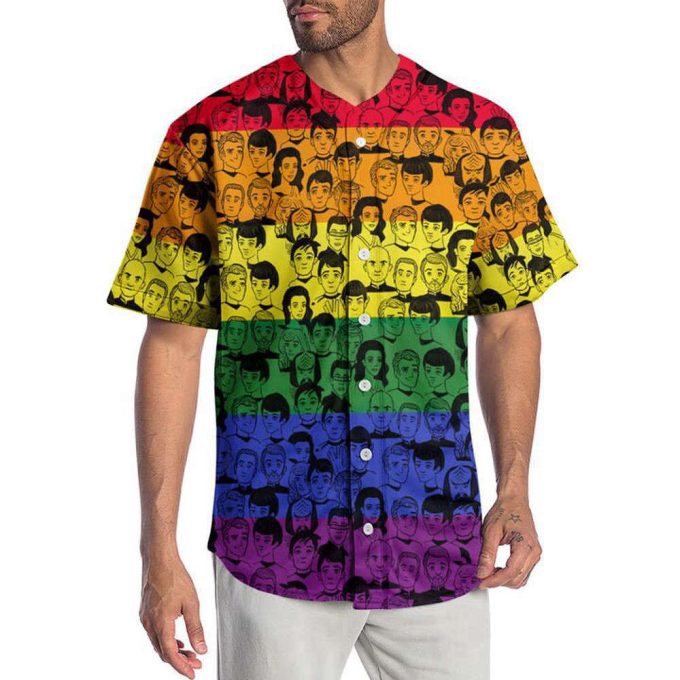 3D S.t And Faces Lgbt Pride Month Baseball Jerseylover Baseball Jersey For Men Women 3
