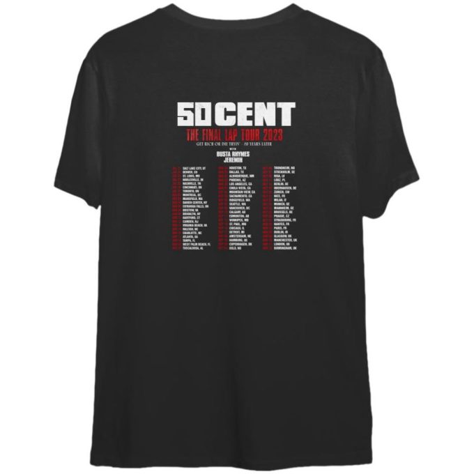 50 Cent Final Lap Concert Shirt - Official Fiftycent Tour 2023 Tee 2