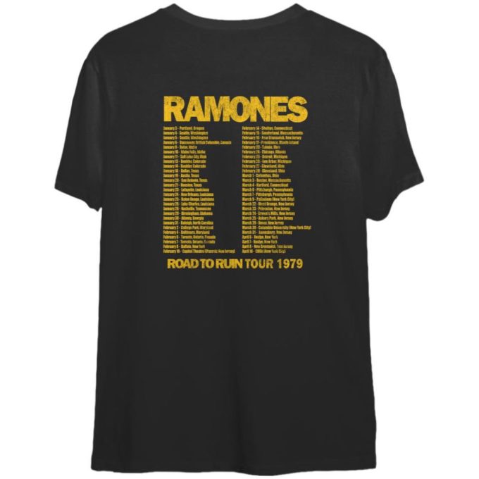 Vintage 70S Ramones Road To Ruin Tour T-Shirt - Classic Punk Rock Memorabilia 2