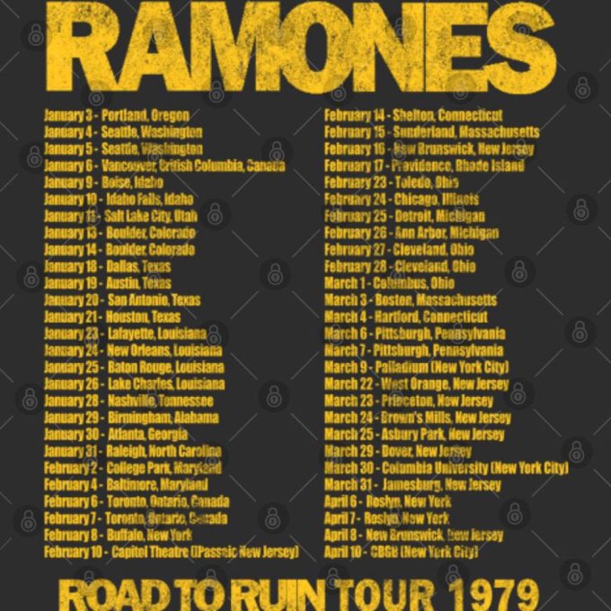 Vintage 70S Ramones Road To Ruin Tour T-Shirt - Classic Punk Rock Memorabilia 4