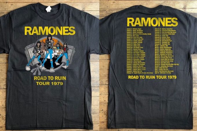 Vintage 70S Ramones Road To Ruin Tour T-Shirt - Classic Punk Rock Memorabilia 5