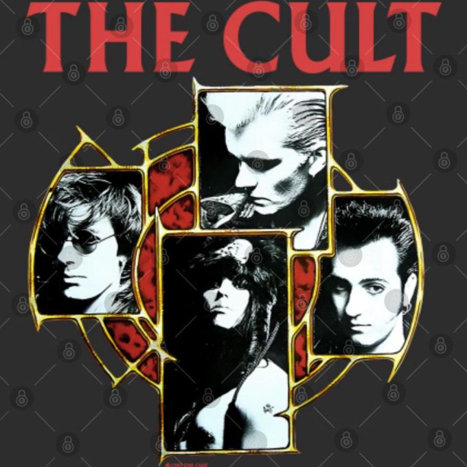 80S The Cult 1987 British Tour Hard Rock Concert Band Double-Sided T-Shirt 3