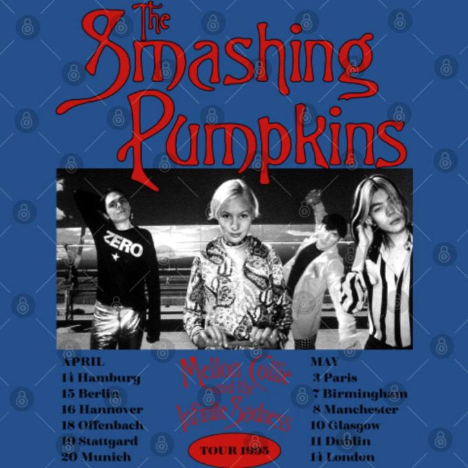 90'S Smashing Pumpkins Tour 1995 T-Shirt, Smashing Pumpkins T-Shirt 4
