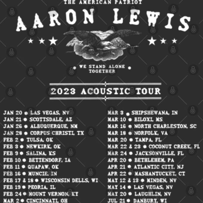 Aaron Lewis 2023 Acoustic Tour Tshirt: Exclusive Merchandise For Fans! 4