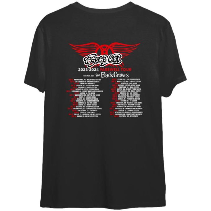 Aerosmith 2023-2024 Peace Out Farewell Tour Band T-Shirt: Rock The Stage With Authentic Memorabilia! 2