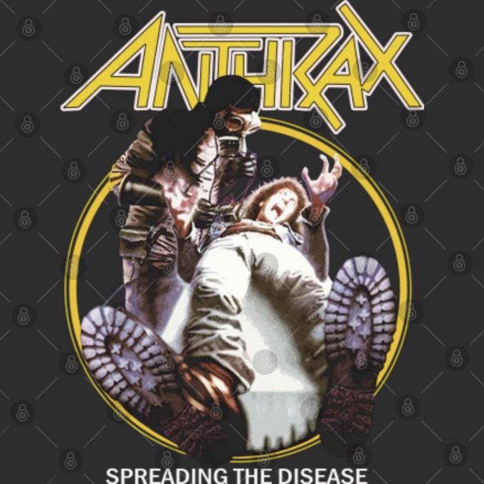 Anthrax 'Spreading The Disease Tracklist' Black T-Shirt 3