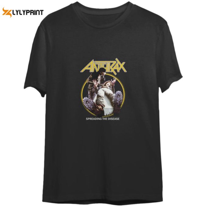 Anthrax 'Spreading The Disease Tracklist' Black T-Shirt 1