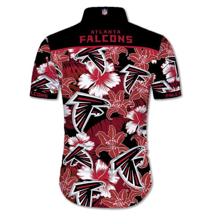 Atlanta Falcons Hawaiian Shirt Tropical Flower Short Sleeve 2