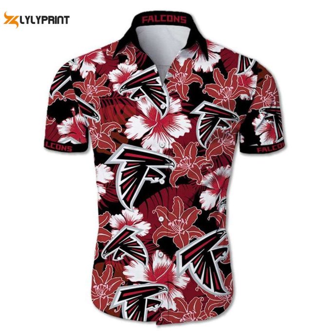 Atlanta Falcons Hawaiian Shirt Tropical Flower Short Sleeve 1