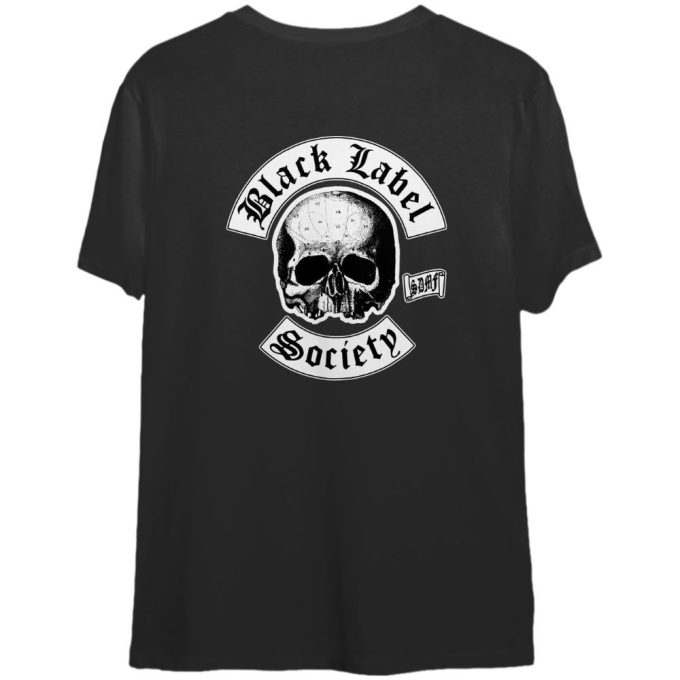 Black Label Society Skull Logo Pocket T-Shirt: Unisex Black Tee (Back Print) 2
