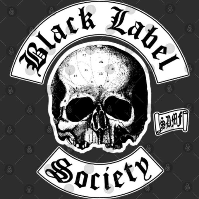 Black Label Society Skull Logo Pocket T-Shirt: Unisex Black Tee (Back Print) 4