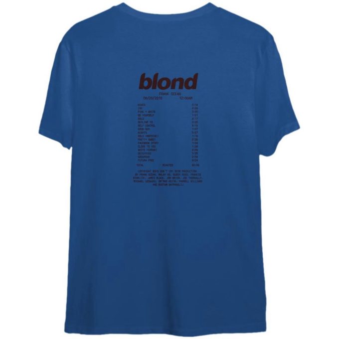 Blond Tracklist Shirt Frank Rapper T-Shirt Tour Shirt 2