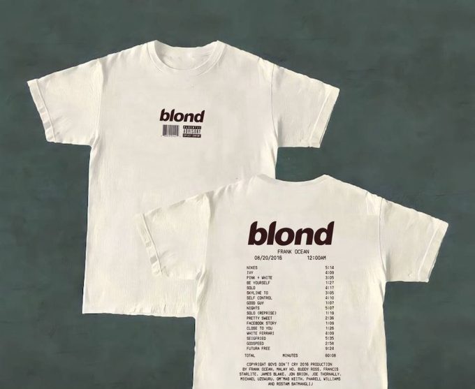 Blond Tracklist Shirt Frank Rapper T-Shirt Tour Shirt 5