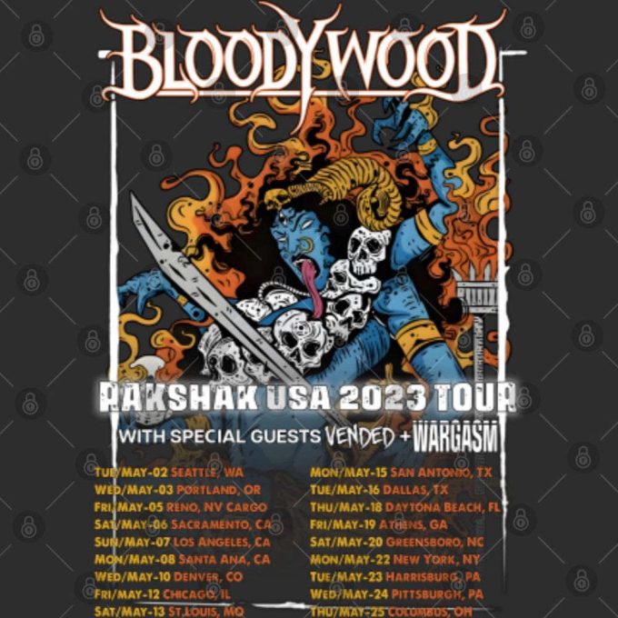 Bloodywood Rashak 2023 Usa Tour Veded And Wargam! Concert Tour Dates Shirtgift For Men And Women 4