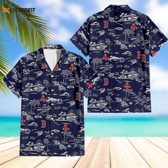 Boston Red Sox Palm Tree Hawaiian Aloha Shirt 1