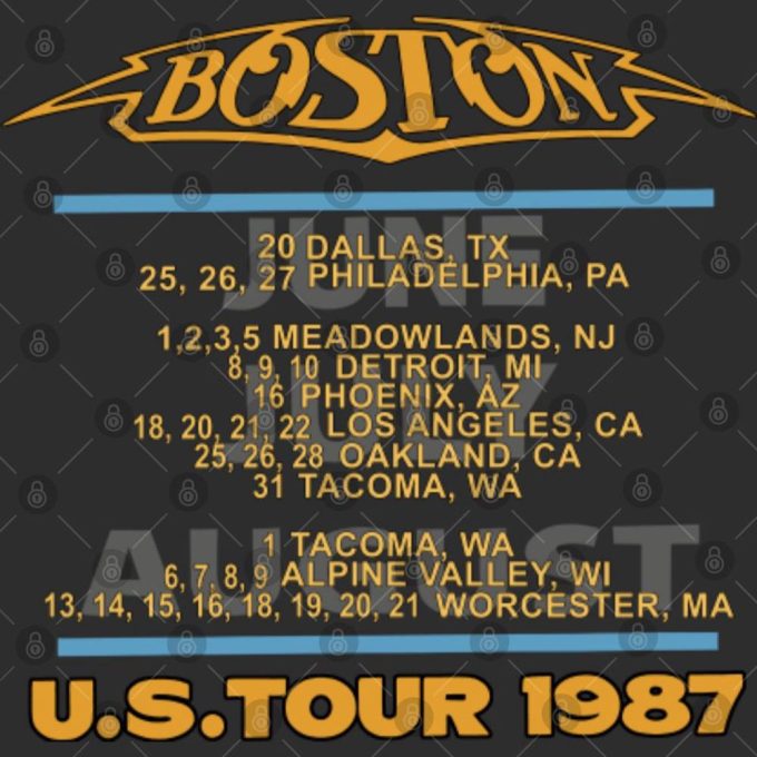 Vintage Boston Rock Band 1987 Tour T-Shirt: Relive The Epic Concert Experience! 4