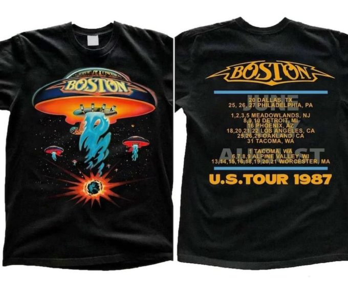 Vintage Boston Rock Band 1987 Tour T-Shirt: Relive The Epic Concert Experience! 5