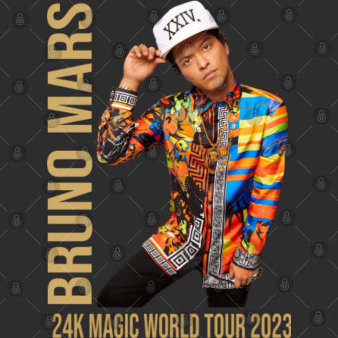 Bruno Mars 24K Magic Tour T-Shirt, Bruno Mars Music Shirt, Bruno Mars Concert 2023 Tshirt 3