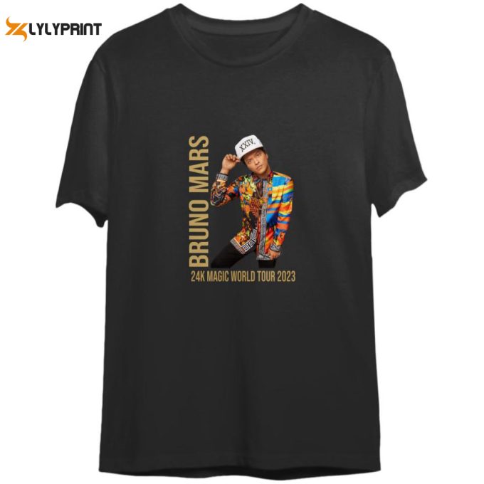 Bruno Mars 24K Magic Tour T-Shirt, Bruno Mars Music Shirt, Bruno Mars Concert 2023 Tshirt 1