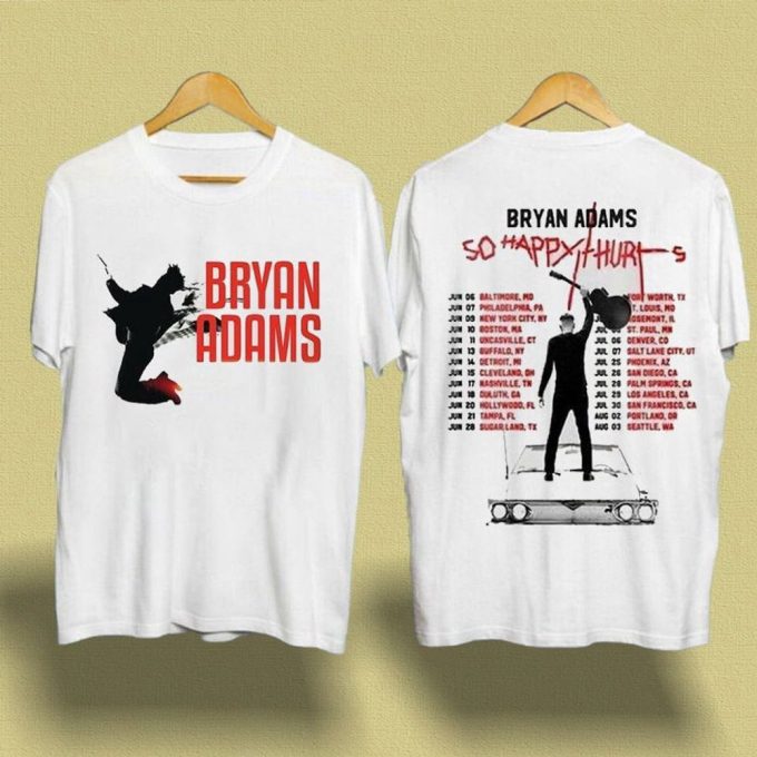 Bryan Adams Tour 2023 T-Shirt, So Happy Hurts Tour T-Shirt 5