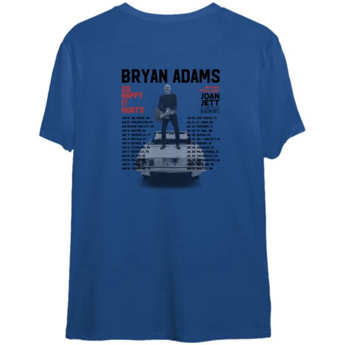 Bryan Adams Tour 2023 T-Shirt, So Happy Hurts Tour, Vintage Bryan Adams Shirt 2