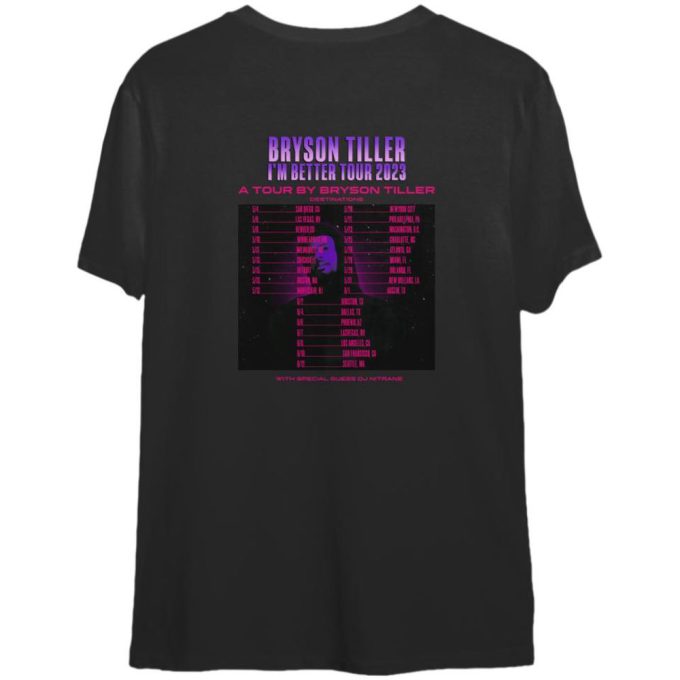 Bryson Tiller Back And Im Better Tour 2023 T Shirt, Bryson Tiller Shirt 2