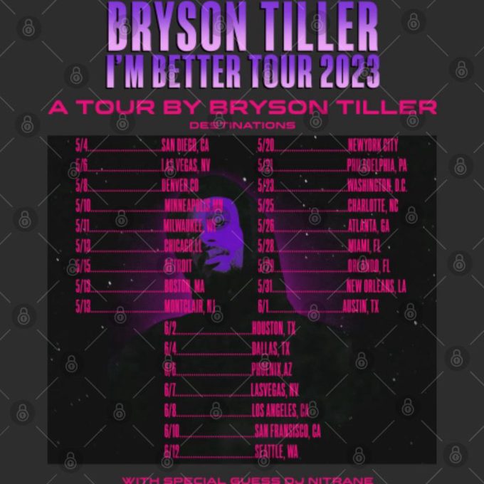 Bryson Tiller Back And Im Better Tour 2023 T Shirt, Bryson Tiller Shirt 4