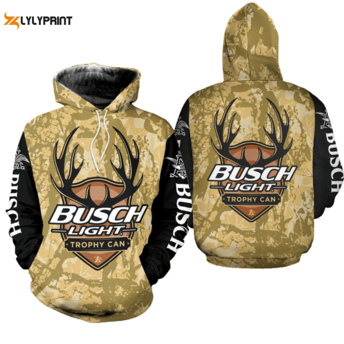 Busch Light Deer Hunting 3D All Over Print Hoodie, Zip Hoodie 1