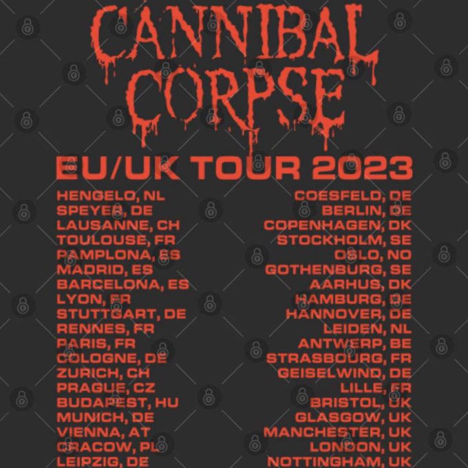 Cannibal Corpse Eu Uk Tour 2023 T-Shirt 4