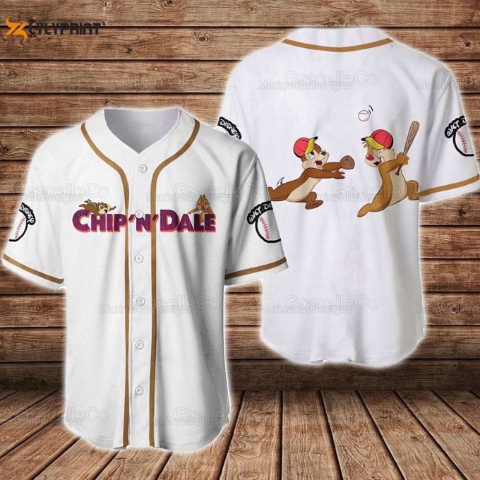 Chip And Dale Baseball Jersey, Disney Chip And Dale Baseball Jersey 1