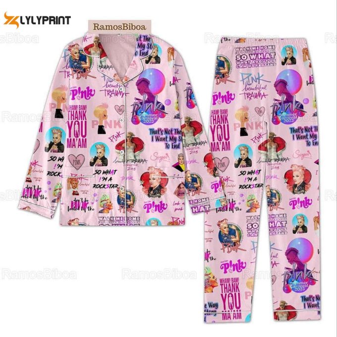 Christmas P!Nk Singer Pajamas, P!Nk Women Pyjamas, Pink Summer 1