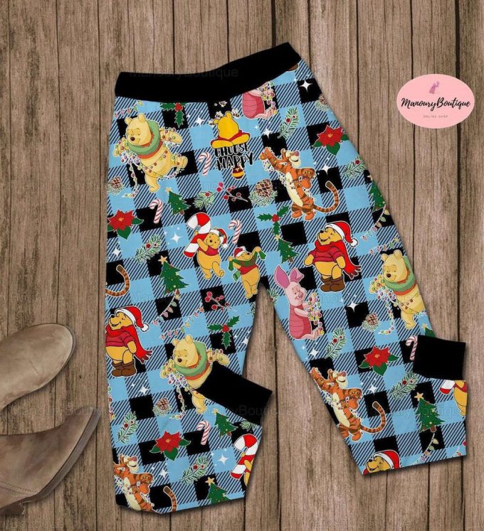 Christmas Pooh Pajamas Set, Disney Pooh Pyjamas, Pooh And Friends Xmas Pajamas, Winnie The Pooh Set Of Pajamas 3