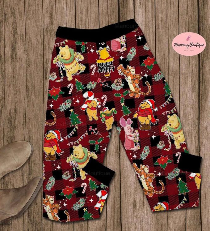 Christmas Pooh Pajamas Set, Disney Pooh Pyjamas, Pooh And Friends Xmas Pajamas, Winnie The Pooh Set Of Pajamas 4