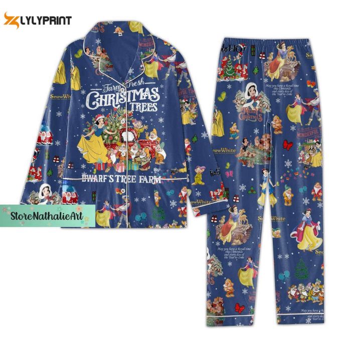 Christmas Snow White Pajamas Set, Seven Dwarfs Women Pajamas, Snow White Pyjama 1