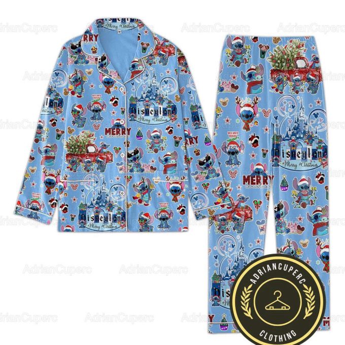 Christmas Stitch Pajamas, Stitch Pyjamas, Set Of Pajamas, Stitch Christmas 2